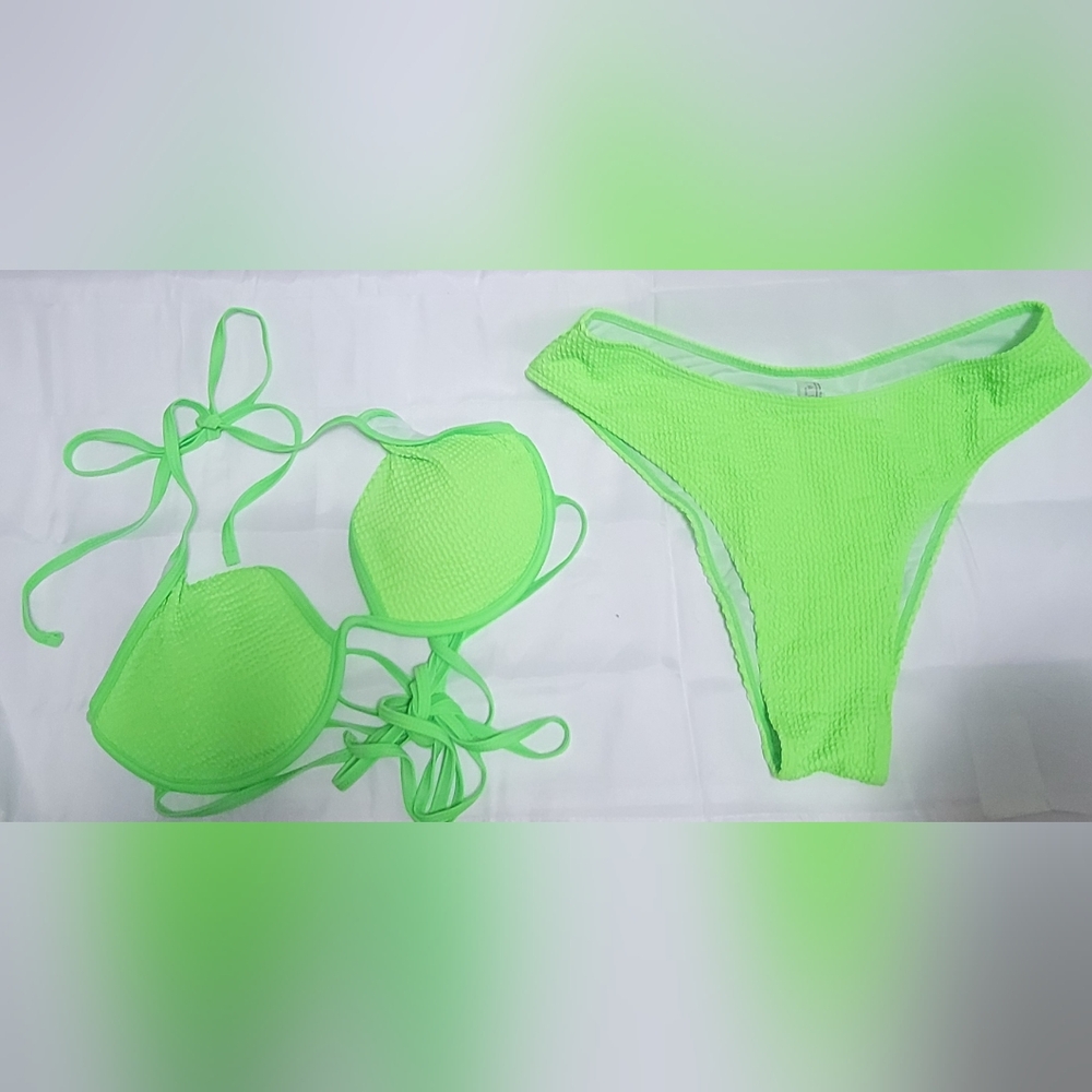 Neon green bikini swimsuit NWOT